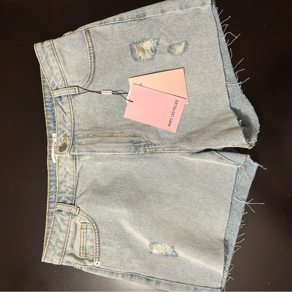 Avec Les Filles Long Denim Shorts (30)